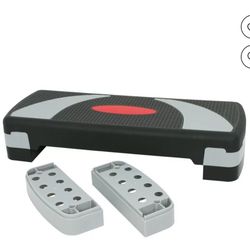 30'' Adjustable Workout Aerobic Step Platform W/4 Risers 4’’- 6’’- 8’’, Exercise Stepper Non-Slip Surface