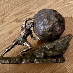 Sisyphus Statue 11.22 inches, Greek Mythology Sisyphus who pushes The Eternal Boulder