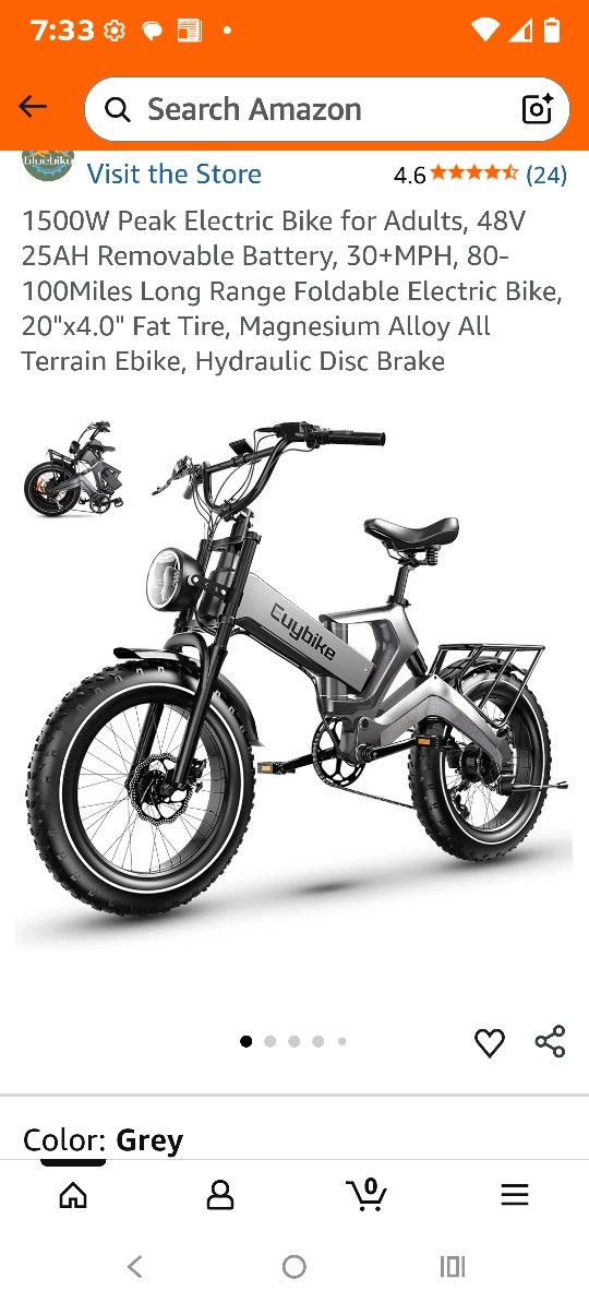 EUYBIKE FOLDING ELECTRIC BIKE 1500W MOTOR 30MPH-80 MILES RANGE