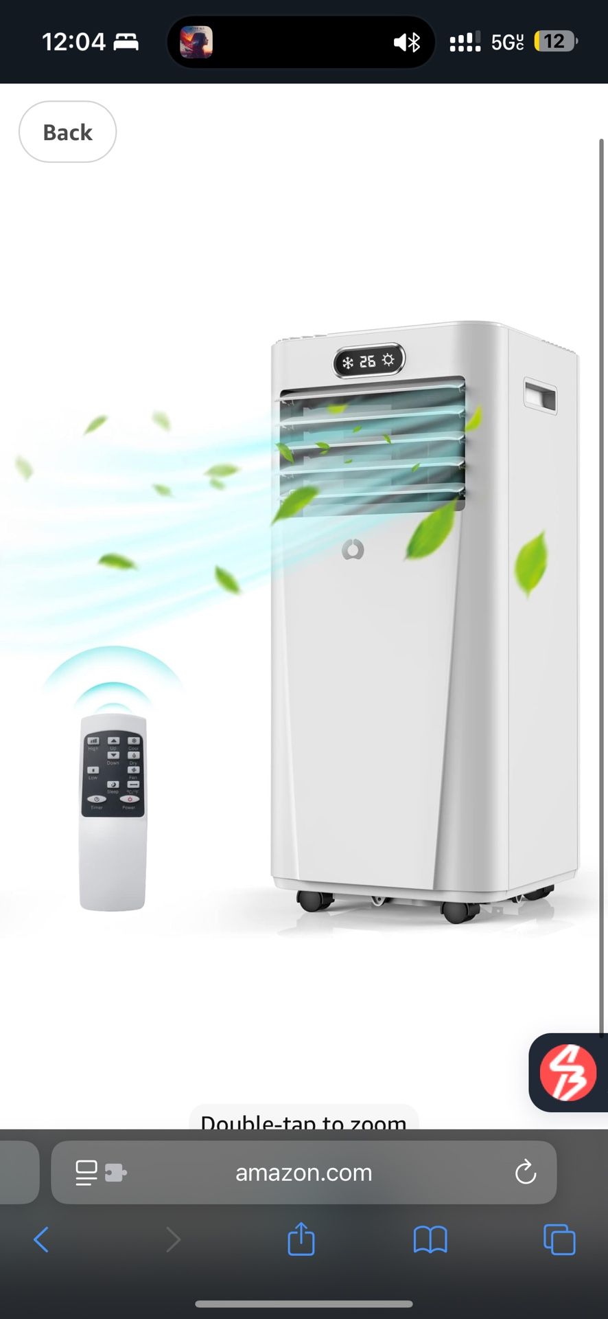 10000 BTU Portable Air Conditioner Cool up to 450 sq. ft. 3-in-1 AC unit. Includes Remote Control and Windows kits, Smart/Sleep Mode,3 Speed, 24H Time