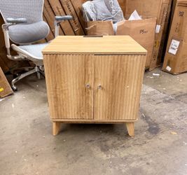 Fluted Square Nightstand with Charging Station