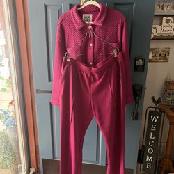 Muk Luk 2pc Quilted pants Set Shacket & Lounge Set