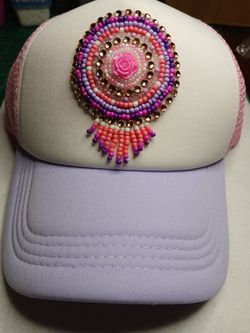 Handmade beaded Truckers hat