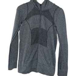 Zella Jacket Womens M Gray Zip Hoodie Active Performance Slim Zeltek Stretch