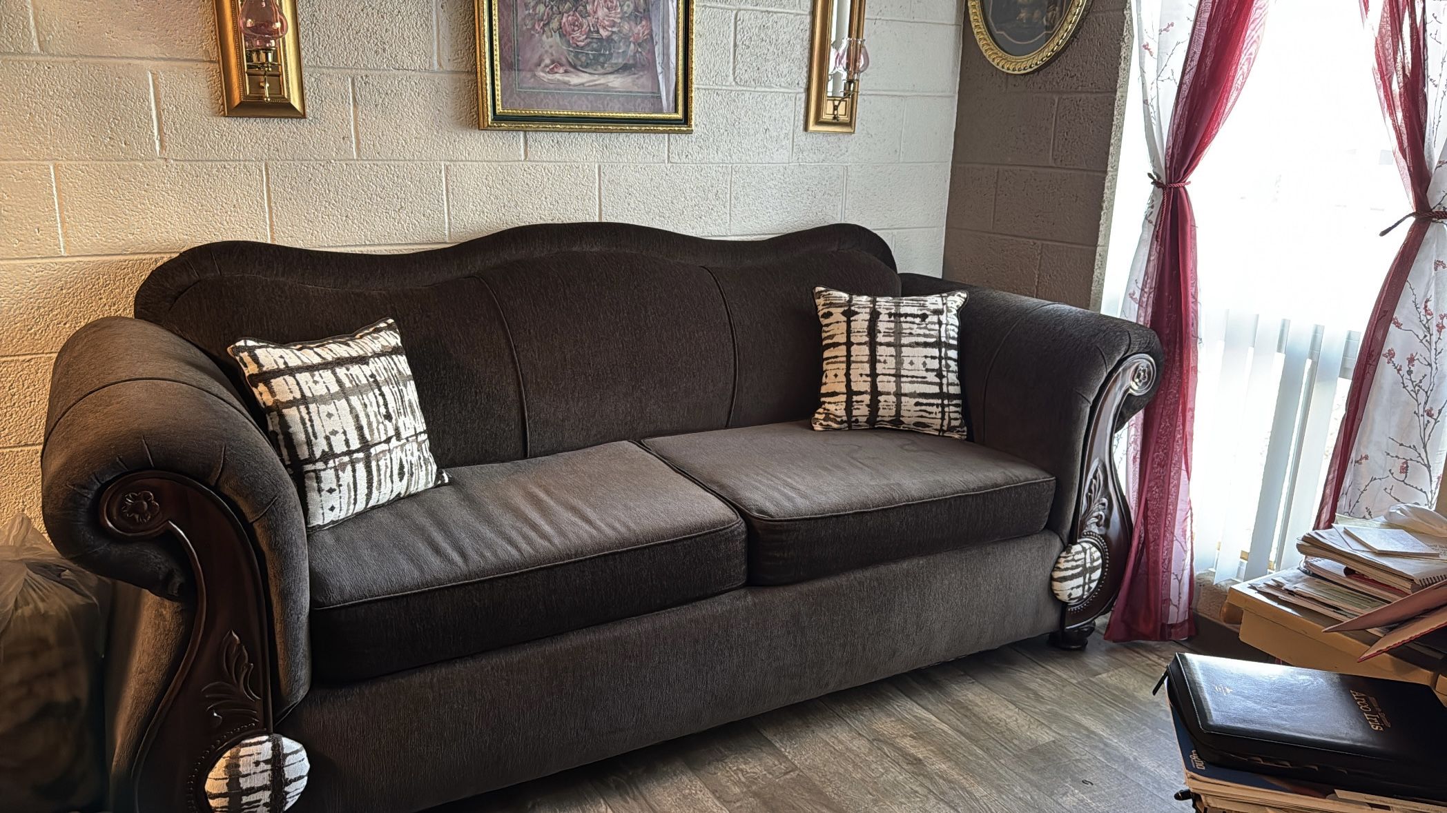 Dark Brown Sofa Set 2 Piece