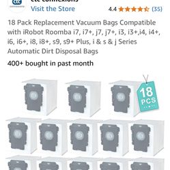 18 Pack Roomba Vac Bags 