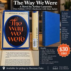 Vintage 1972 “The Way We Were” Hardcover – Arthur Laurents – $30 OBO