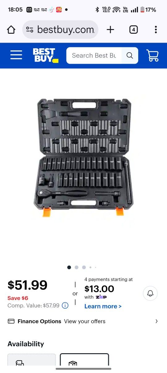 VEVOR - 1/2" Drive Impact Socket Set