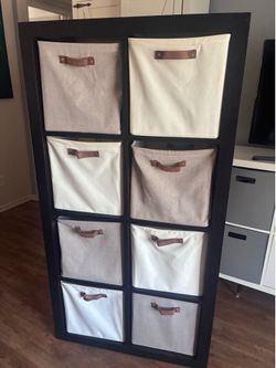 Ikea Black-Brown 8-Cube Organizer Shelving