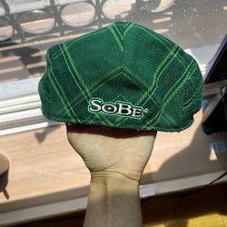 VINTAGE Sobe Expandable Green Plaid Flat Cap