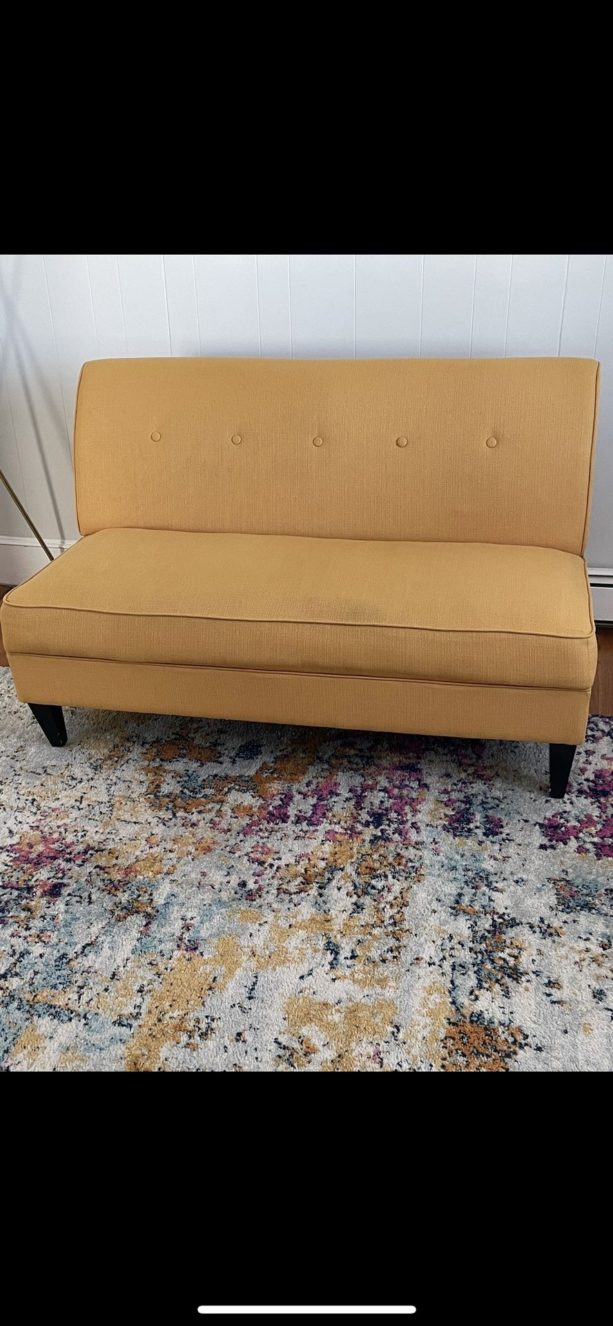Modern Yellow Small Loveseat Couch 