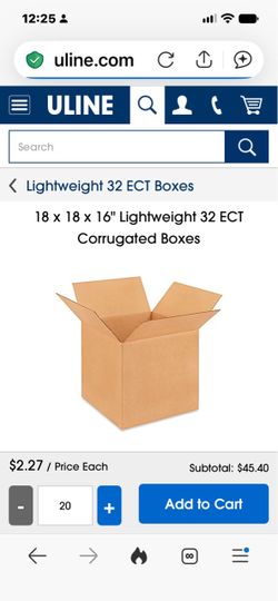 U-Haul medium boxes 18 x 18 x 16