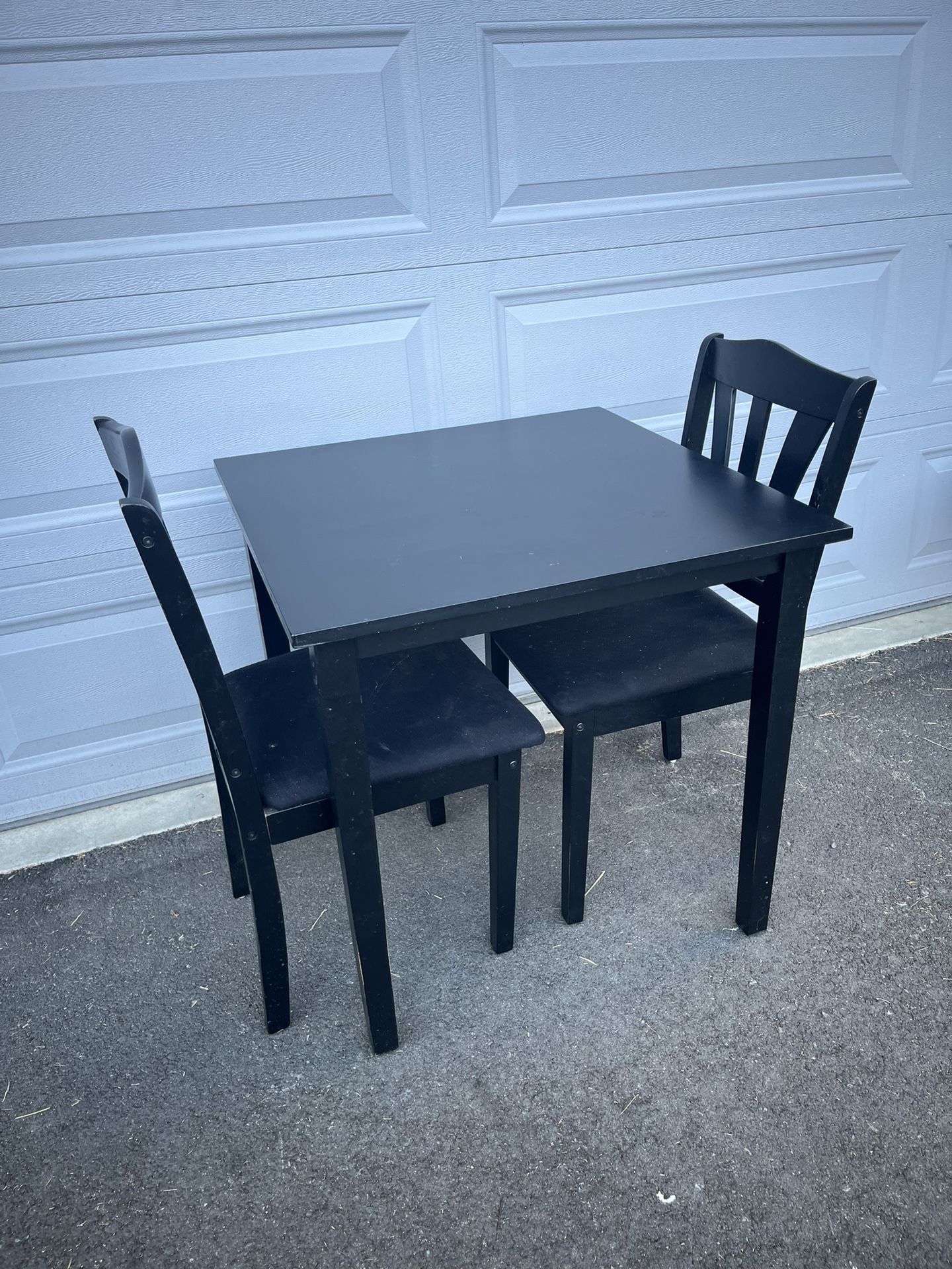 Ikea Black Dining Table with 2 chairs