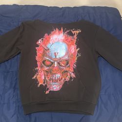 Vlone Skully Red Flame Hoodie