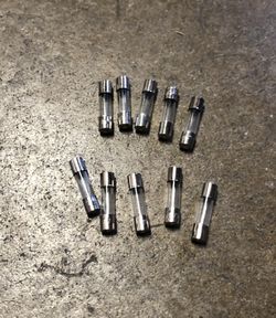 Glass fuse. 0.75A, 10 each 