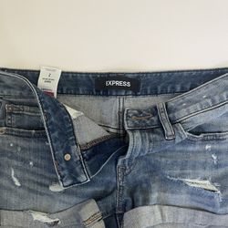 Express Jean Shorts - Shortie Relaxed Low Rise (Talla 2)