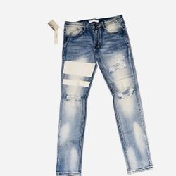 NWT KDNK Croc-Patch Distressed Skinny Jeans 32