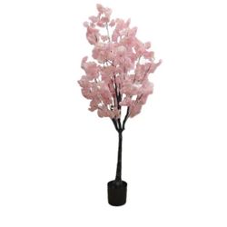 5FT Artificial Cherry Blossom Tree, Pink Fake Flower Tree, Faux Floral Plant...