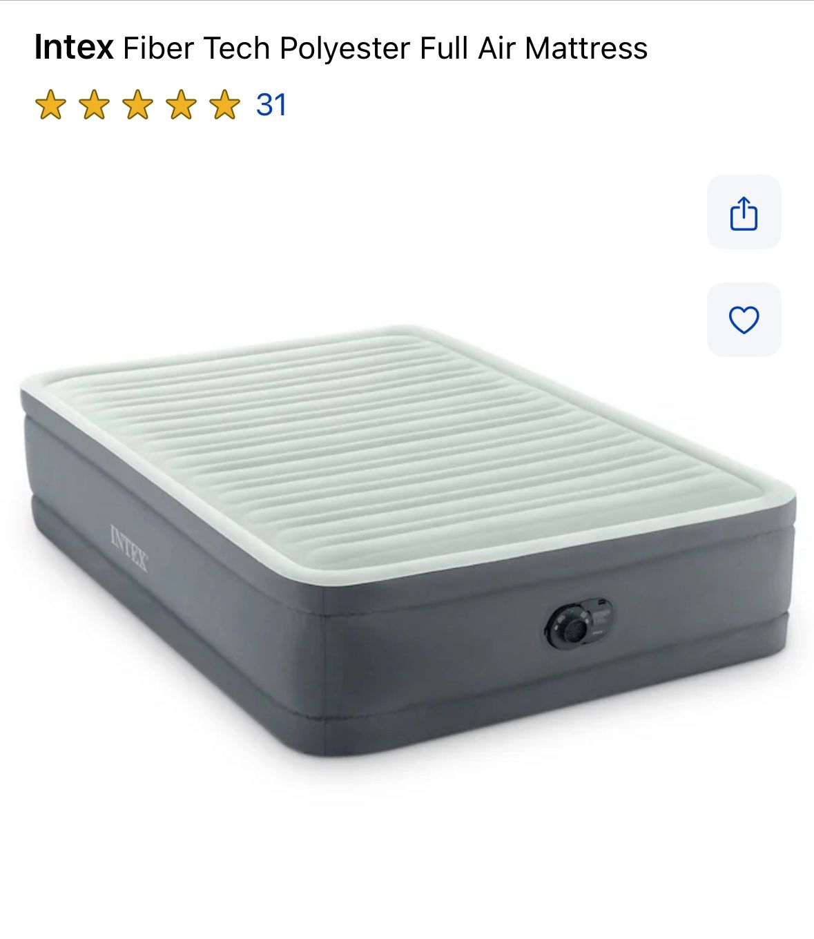 Intex Full Size Inflatable Mattress