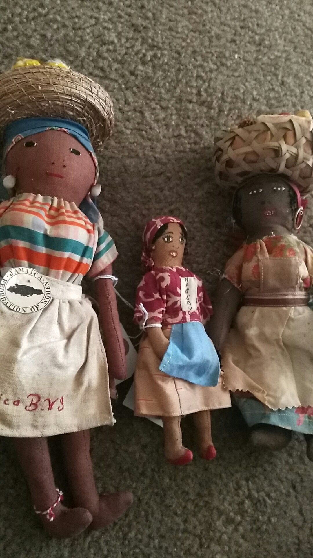 Antique cloth dolls from Jamaica (3)