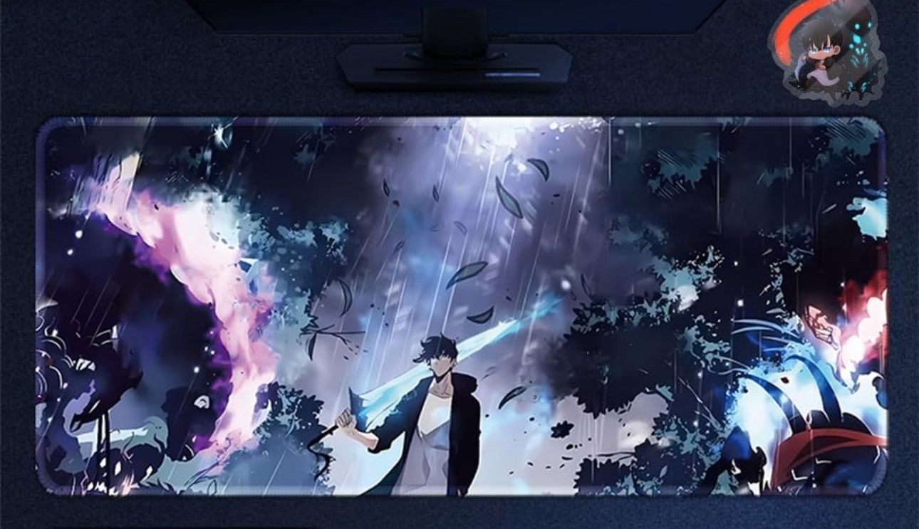 Solo Leveling Mouse Pad Large Gaming Desk Mat Non-Slip Size 27.5L x 11.8W inches