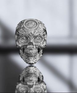 Handcrafted Sterling Silver Skull Ring: Gothic Eye of Vision