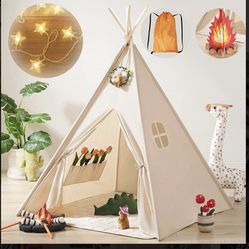 Tiny Land Teepee Tent for Kids with Star Lights