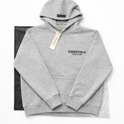 ESSENTIALS HOODIE DARK OATMEAL SIZE M