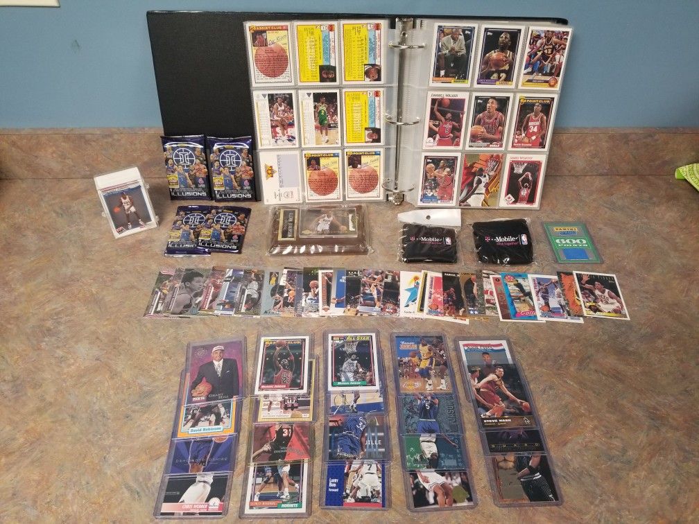 Nice little Basketball Card Collection including 600 points jordans packs stars binder etc