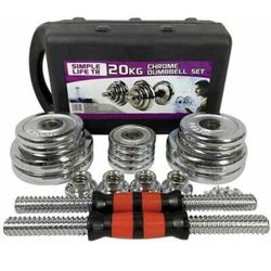 44lb Dumbbell Set Full Iron Steel Plates