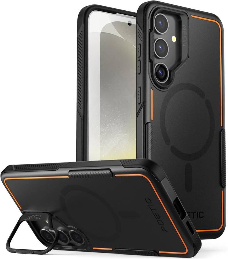 Poetic Neon Case Galaxy S24; Built-in Stand; Wireless Charging; Rugged Slim Shockproof Cover