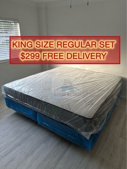 King mattress regular and box spring set (2pc - brand new)