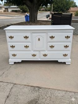 White Dresser with Gold Hardware 19x58 high33