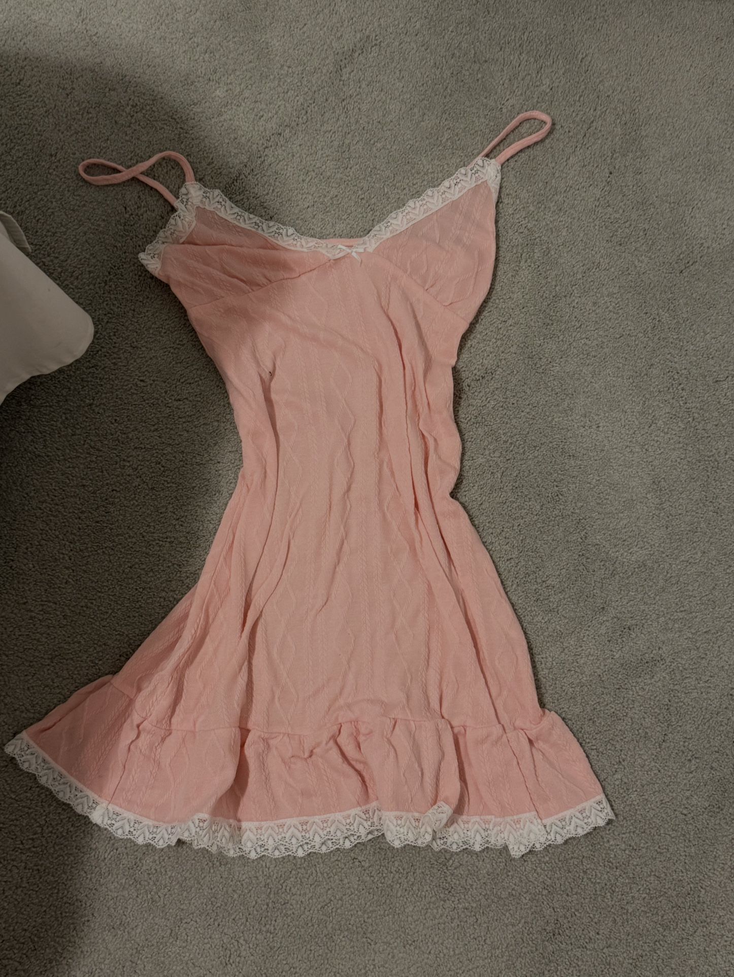 Vintage White Lace Pajama Dress – Size S–M