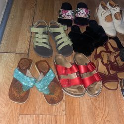 Shoes , Sandals Size 8.  Theres 12 Pairs size 8, and Theres 2 pairs of Stuart Weizmann are Size 7