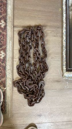 Heavy Duty Rusty Metal Chain with Hooks 12 ft