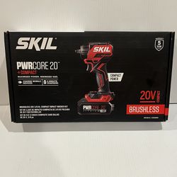 SKIL PWR CORE 20 Brushless 20V 3/8 IN Compact Impact Wrench Kit - Black/Red