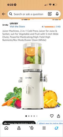 Urviby 2-in-1 Cold Press Juicer Machine