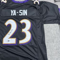 Rock Ya-Sin Autographed Custom Jersey-Beckett Coa- Baltimore Ravens