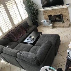 6 Piece Modular Couch (Dark Grey) 