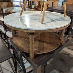 Marble top round coffee table