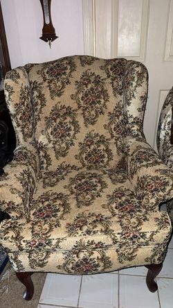 Floral Wingback Accent Chair