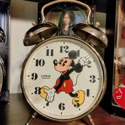 Large Mickey Mouse And Donald Duck Medal Alarm Clocks Battery Operated Perfect Very Old Heavy Large 150 Each Unless You Buy Both I'll Go Cheaper