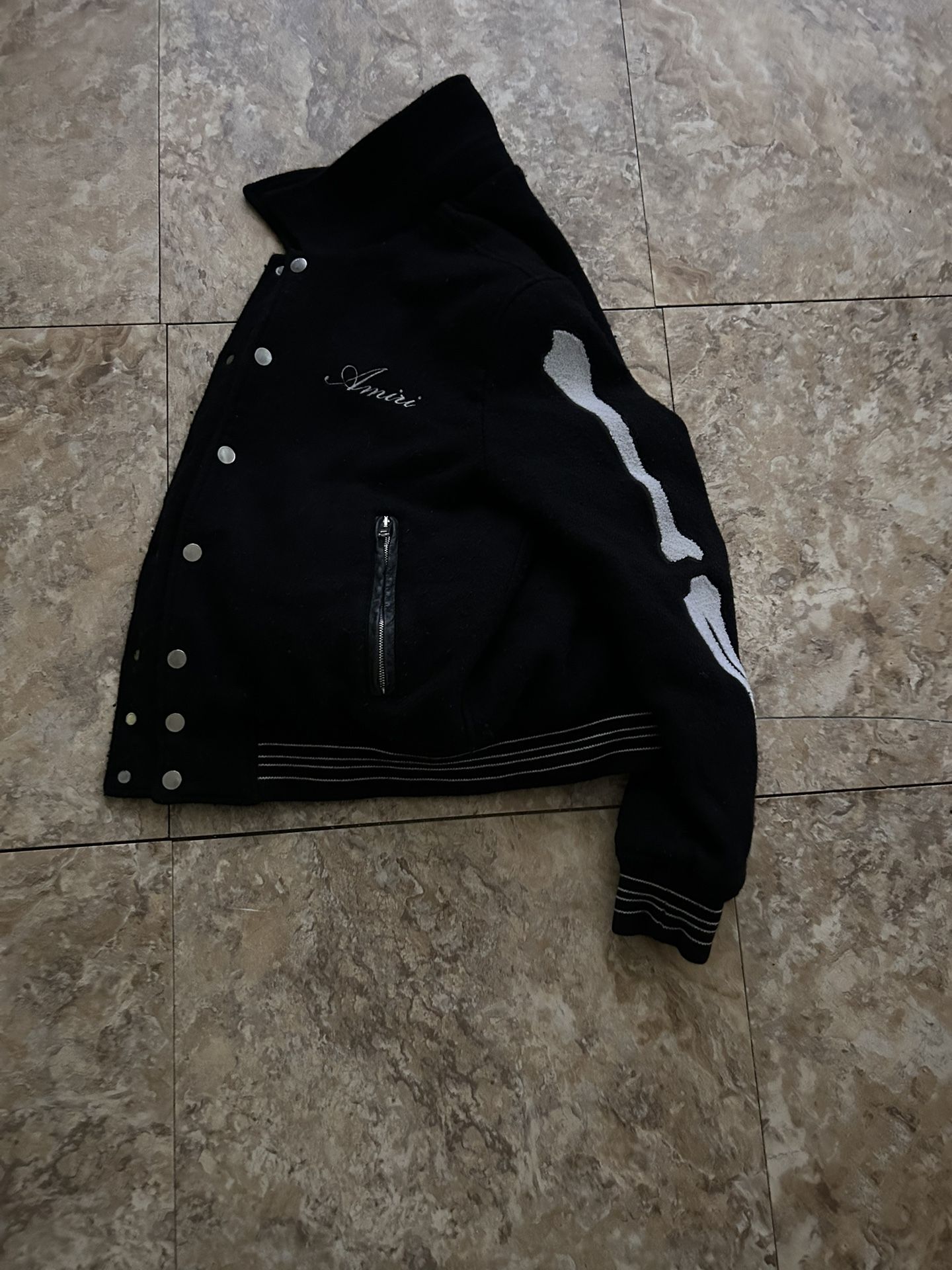 Amiri Black And White Bones Jacket