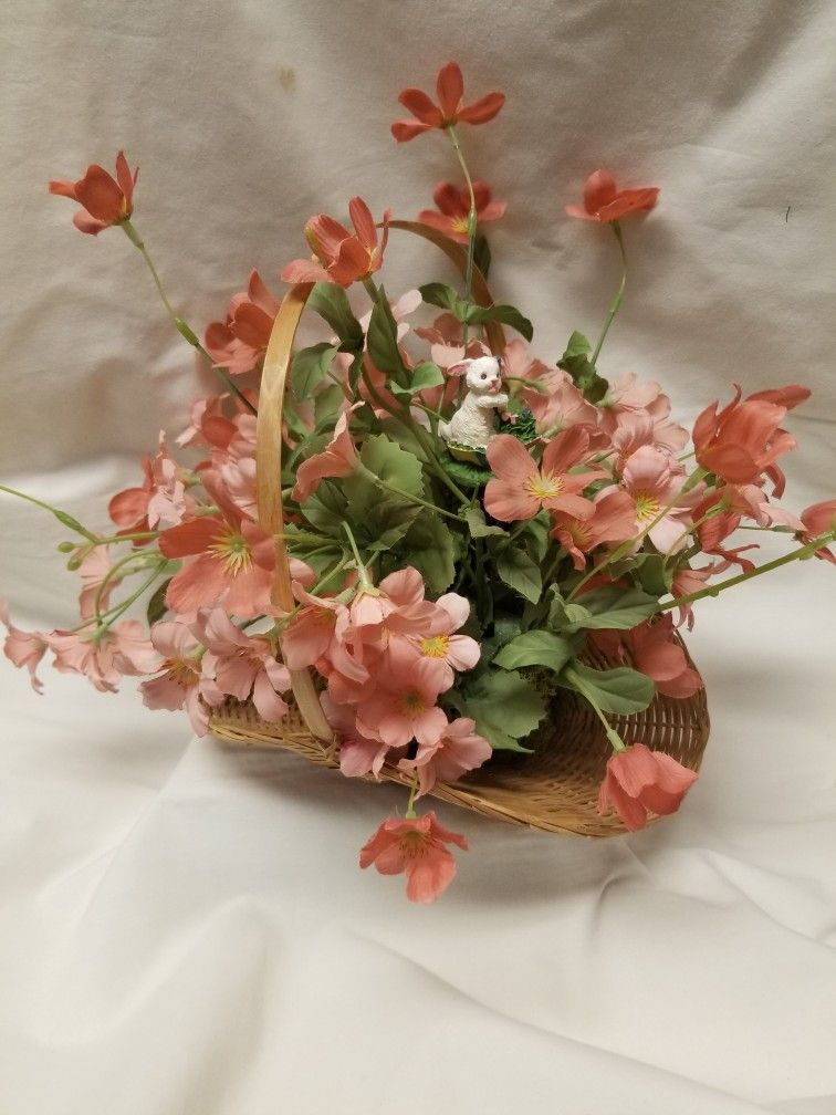 Spring Silk Floral In Basket