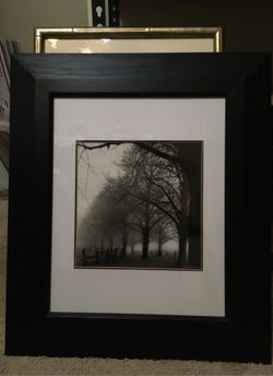 Framed black and white print