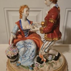 Large Dresden Porcelain Couples Figurine