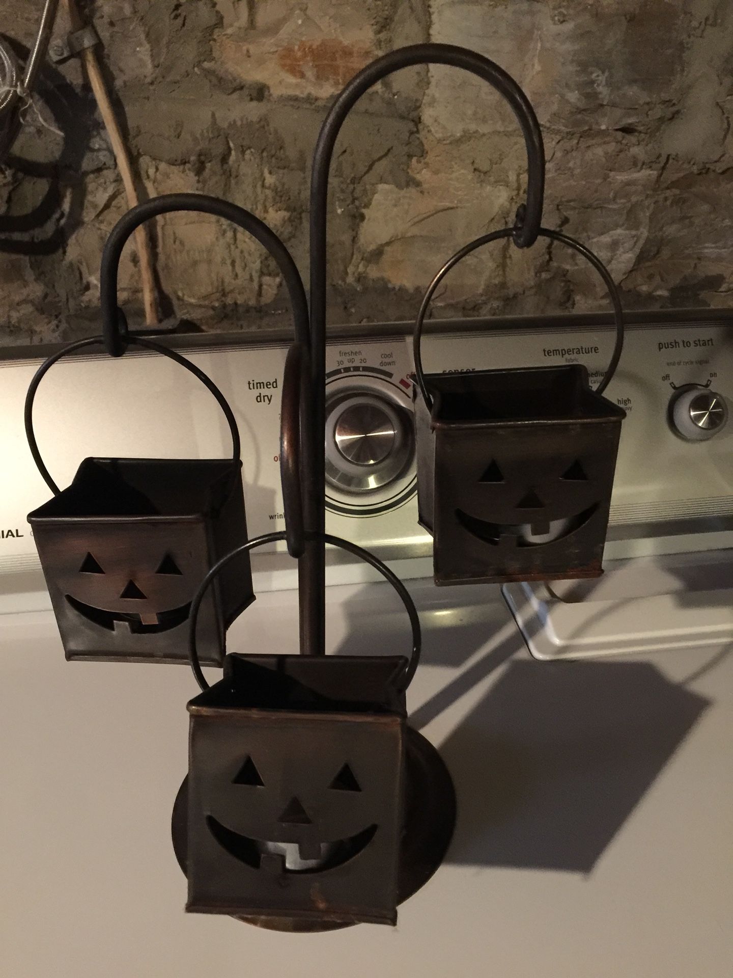 Halloween bronze candle holder
