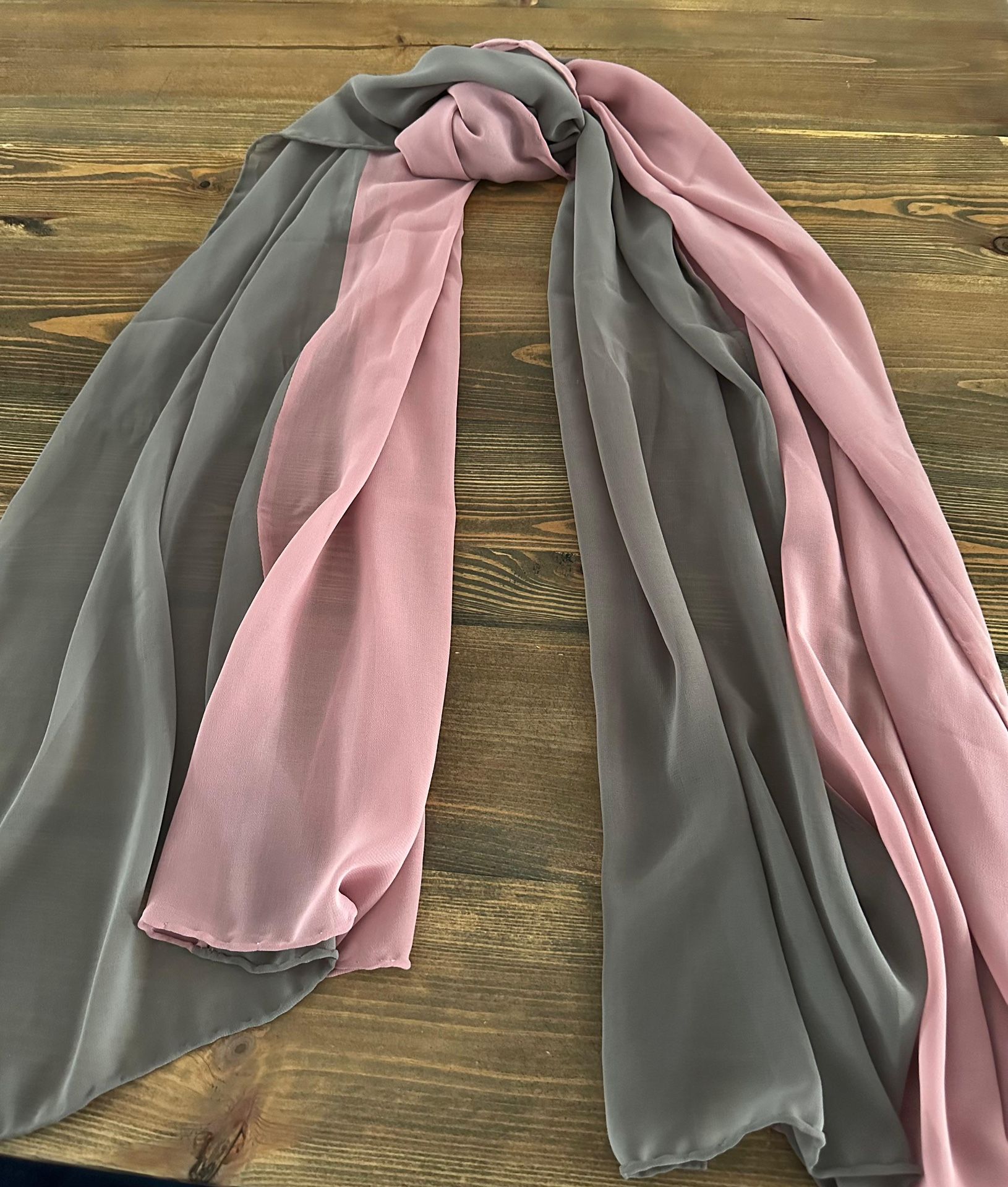 Argite two colored hijab shawlGray and  Pink Size: 74*24