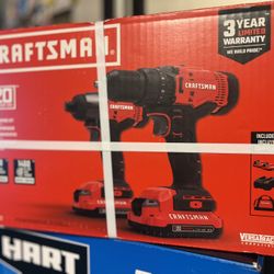CRAFTSMAN CMCK200C2 V20 2 Tool 20 Volt Max Power Tool Combo Kit Drill Set (New)
